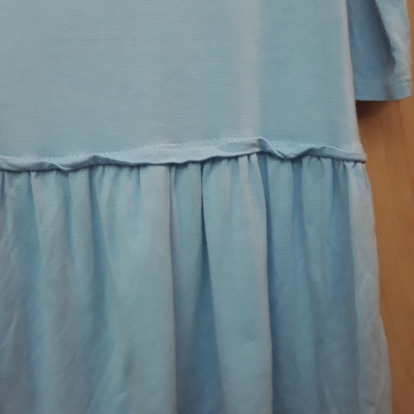 Blue Audge Podge tiered flowy boho top L - Picture 4 of 5